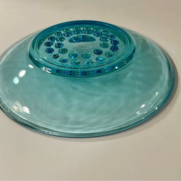 VTG 1960’s Hazel Atlas Hobnail Pattern Capri Blue Saucers Mid 20th Century - Picture 6 of 8